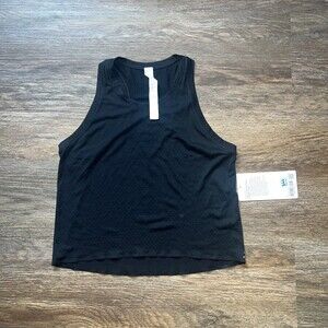 NWT Black Lululemon Fast And Free Race Length Tank Sz 4